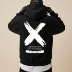 Sweat à capuche homme oversize grand X