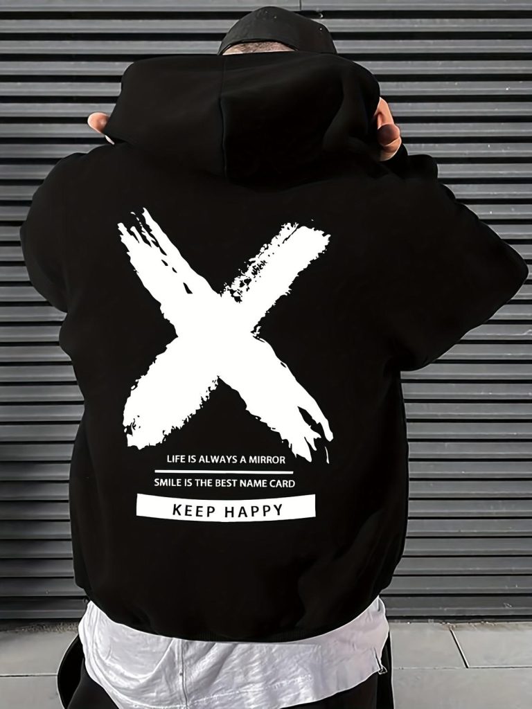 Sweat-a-capuche-homme-oversize-grand-X-picture-1