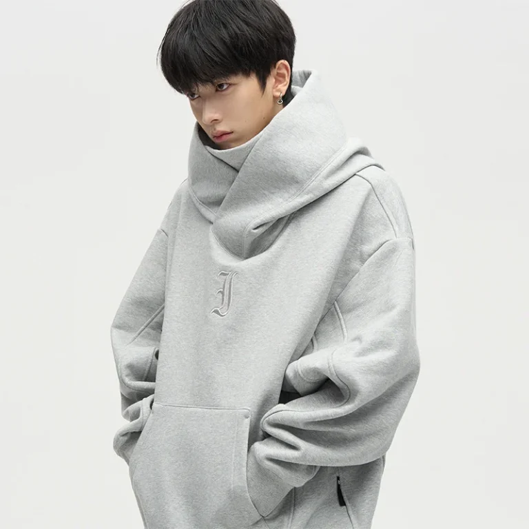 Sweat-a-capuche-oversize-a-col-montant-picture-1