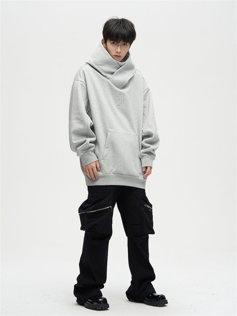Sweat-a-capuche-oversize-a-col-montant-picture-5
