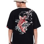 T-shirt-carpe-koi-brode-et-mont-Fuji-picture-1