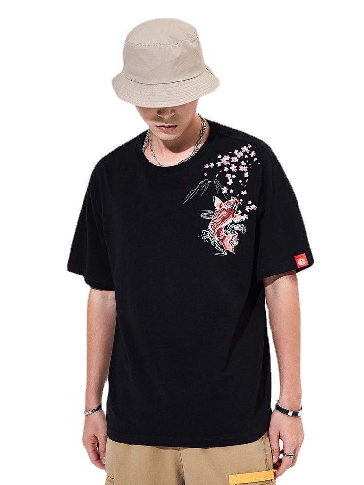 T-shirt-carpe-koi-brode-et-mont-Fuji-picture-2