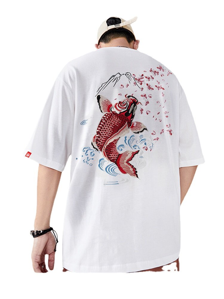 T-shirt-carpe-koi-brode-et-mont-Fuji-picture-3