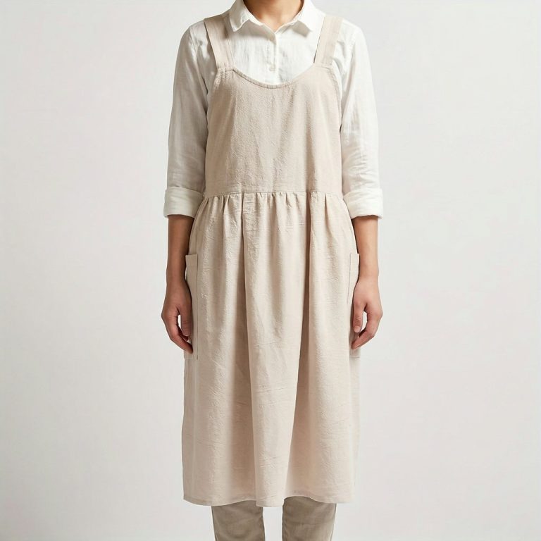 Tablier japonais en coton et lin dos croisé