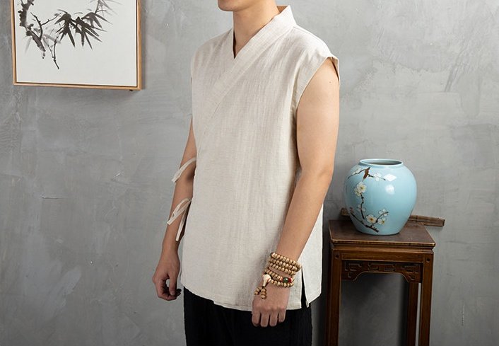 Tunique-japonaise-sans-manches-en-coton-et-lin-picture-10