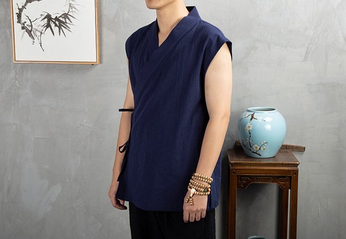 Tunique-japonaise-sans-manches-en-coton-et-lin-picture-13