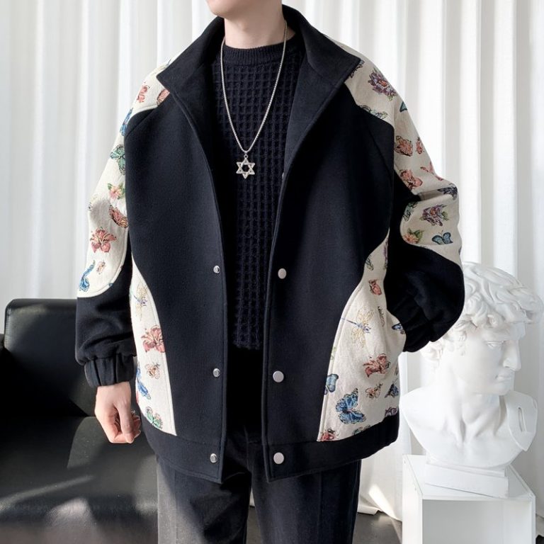 Veste-brodee-homme-a-papillons-et-fleurs-picture-2