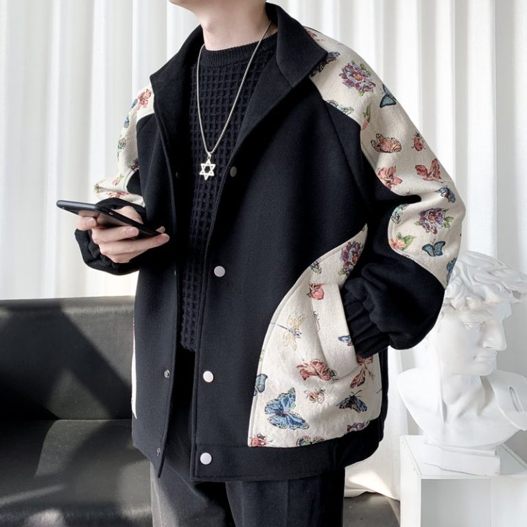 Veste-brodee-homme-a-papillons-et-fleurs-picture-3