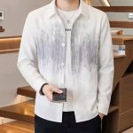 Veste homme habillée décontractée dégradé - Blanc à motif gris, M