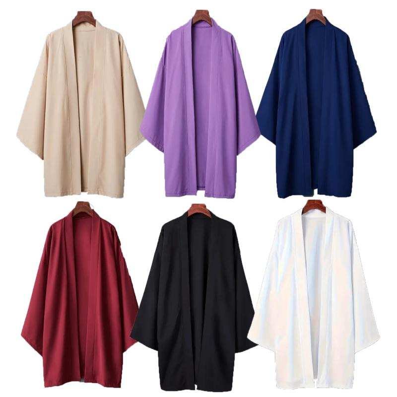 Veste-style-kimono-homme-unie-a-col-chale-picture-2