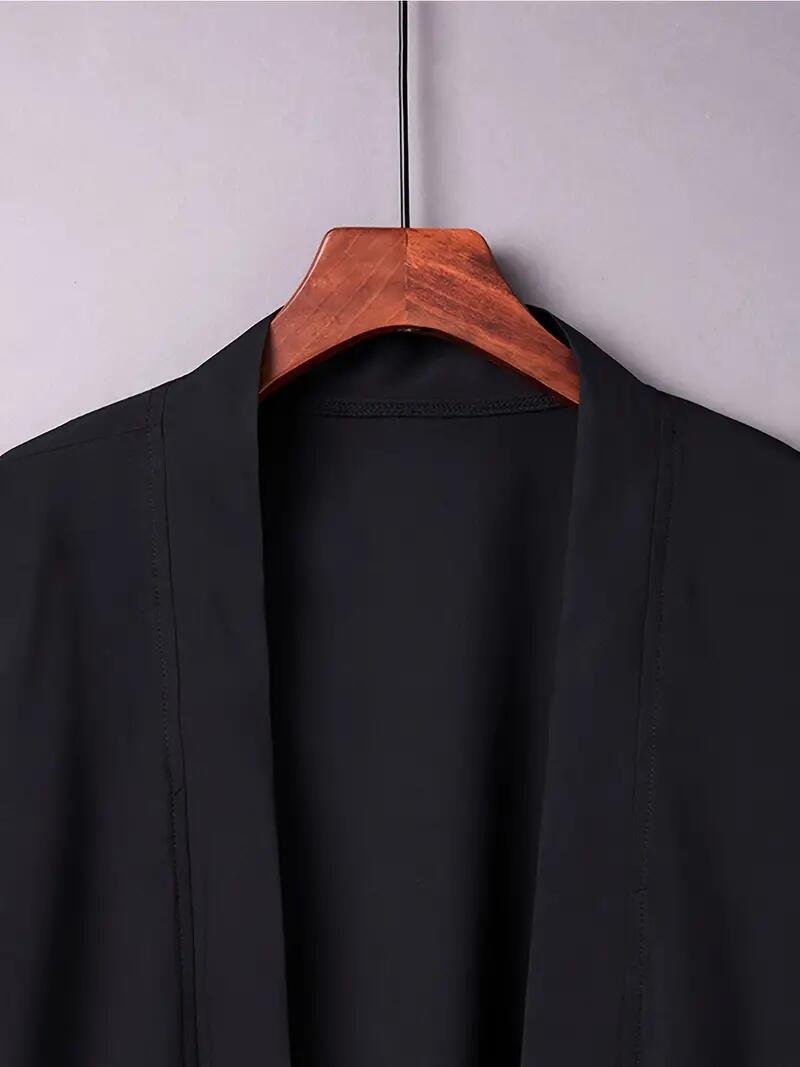 Veste-style-kimono-homme-unie-a-col-chale-picture-4